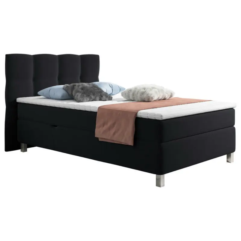 Boxbett 120/200 cm in Schwarz