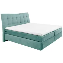 Boxspringbett 180/200 cm in Blau, Grün