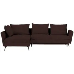 Ecksofa in Webstoff Braun