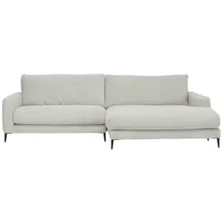 Ecksofa in Kord Hellgrau
