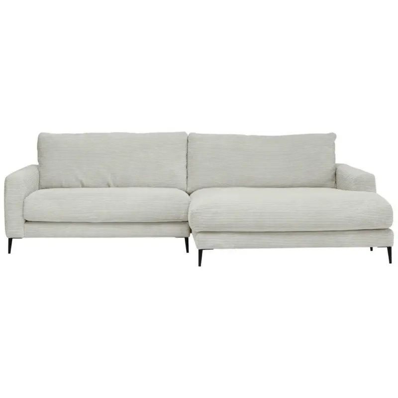 Ecksofa in Kord Hellgrau