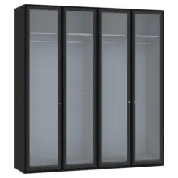 Drehtürenschrank in Schwarz