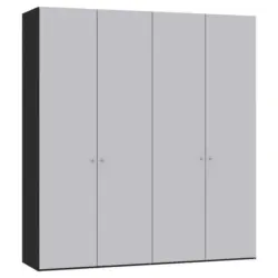 Dreht&uuml;renschrank in Schwarz, Hellgrau