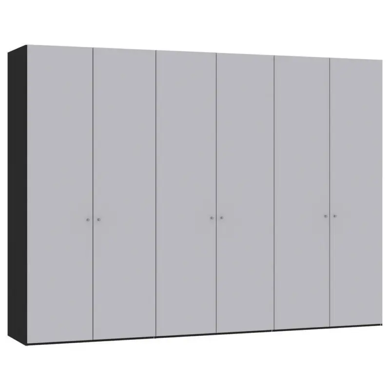Drehtürenschrank in Schwarz, Hellgrau