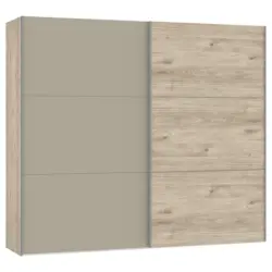Schwebetürenschrank in Eichefarben, Hellbraun