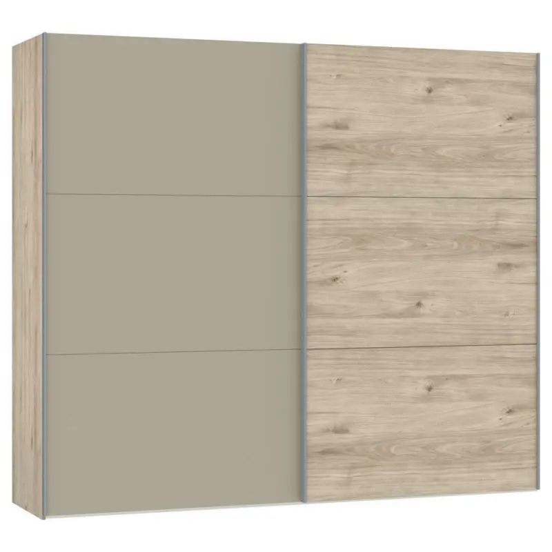 Schwebetürenschrank in Eichefarben, Hellbraun