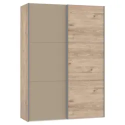 Schwebetürenschrank in Eichefarben, Hellbraun