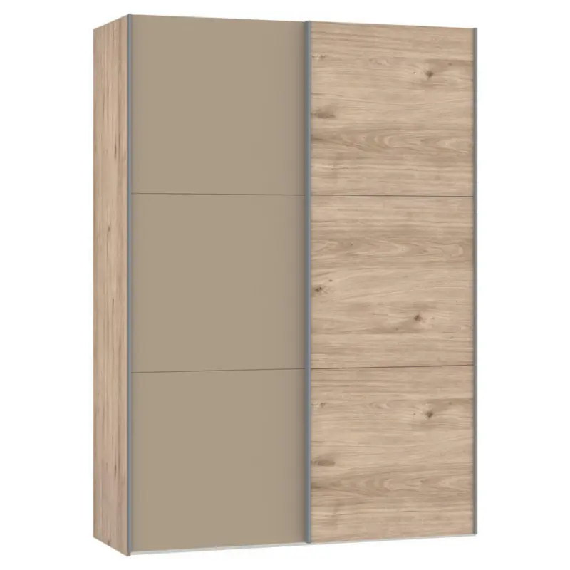 Schwebetürenschrank in Eichefarben, Hellbraun