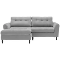 Ecksofa in Mikrofaser Hellgrau