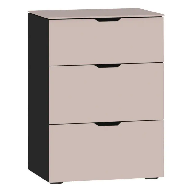 Nachtkästchen in Rosa, Schwarz