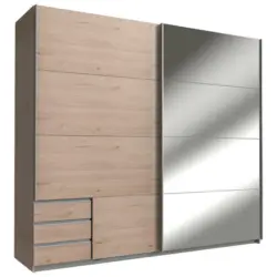 Schwebetürenschrank in Eichefarben