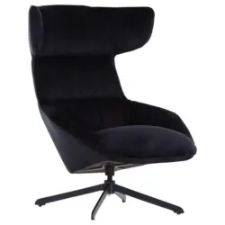 Sessel in Flachgewebe Schwarz