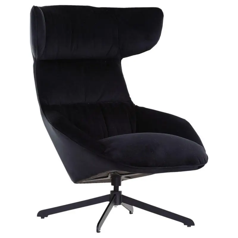 Sessel in Flachgewebe Schwarz