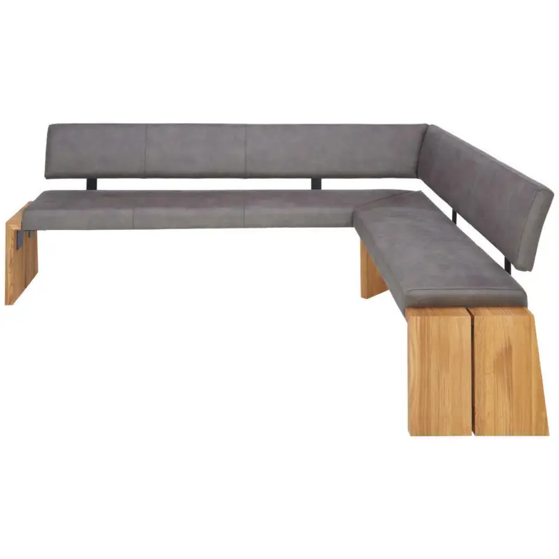 Eckbank 226/182 cm in Grau, Eichefarben