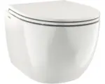 Hornbach Wandtiefspülklosett-Set Jungborn Two spülrandlos Turbo Flush Spültechnik weiß mit WC-Sitz