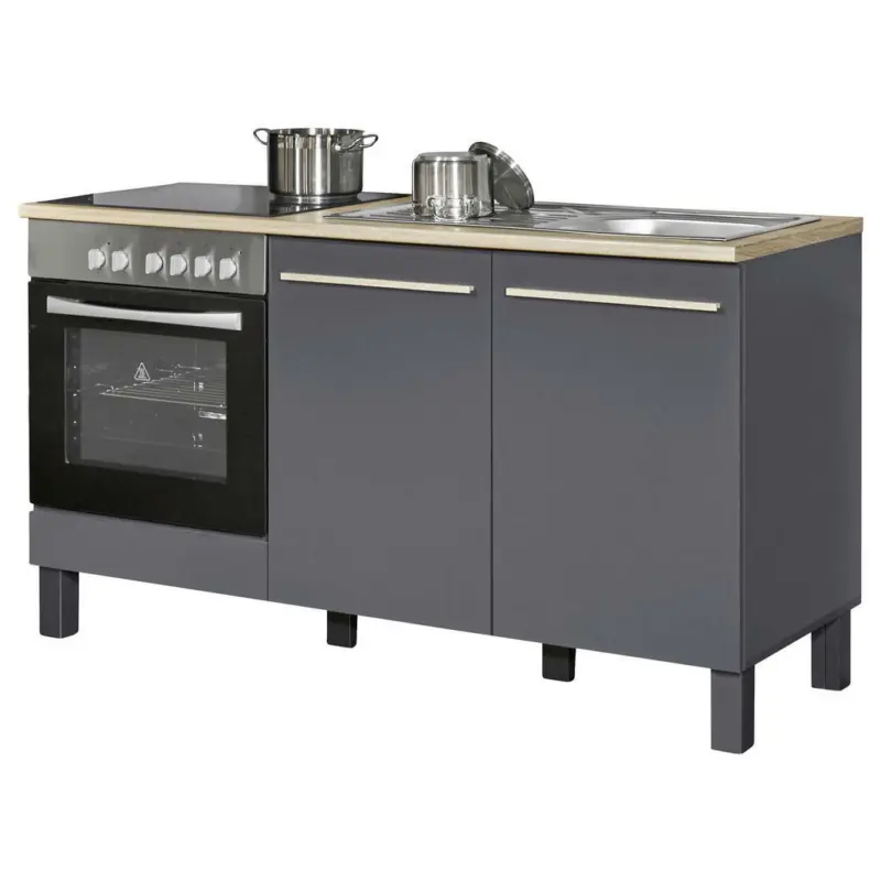 Küchenleerblock 160 cm in Anthrazit, Sonoma Eiche