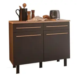 Küchenunterschrank 100/90/60 cm in Anthrazit, Sonoma Eiche