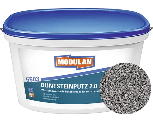 MODULAN 5503 Buntsteinputz 2 mm scholadenbraun/anthrazit 20 kg Fb.327