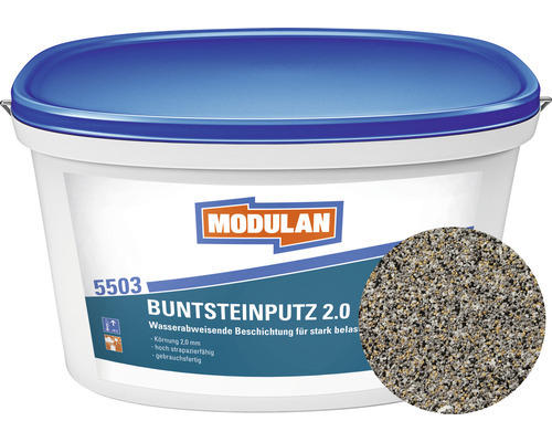 MODULAN 5503 Buntsteinputz 2 mm weiß/Birke/anthrazit 20 kg Fb.326