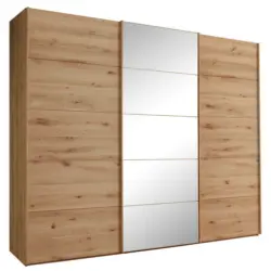 Schwebetürenschrank in Eiche Bianco