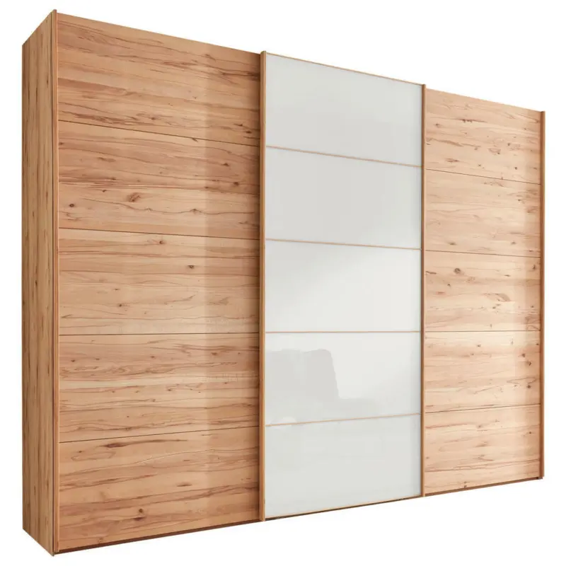 Schwebet&uuml;renschrank in Wei&szlig;, Buchefarben