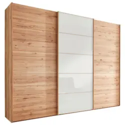 Schwebet&uuml;renschrank in Wei&szlig;, Buchefarben