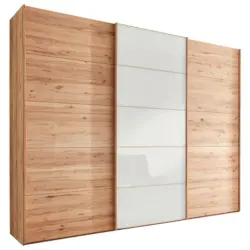 Schwebet&uuml;renschrank in Wei&szlig;, Buchefarben