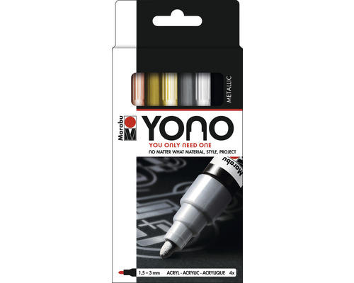 Marabu Yono Marker Set Metal, 4 x 1,5-3 mm