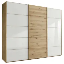 Schwebet&uuml;renschrank in Wei&szlig;, Eiche Bianco