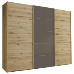 Schwebet&uuml;renschrank in Dunkelbraun, Eiche Bianco