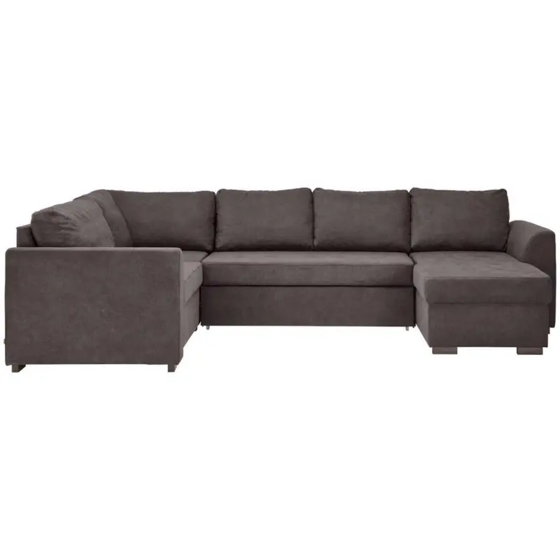 Wohnlandschaft in Webstoff Dunkelgrau