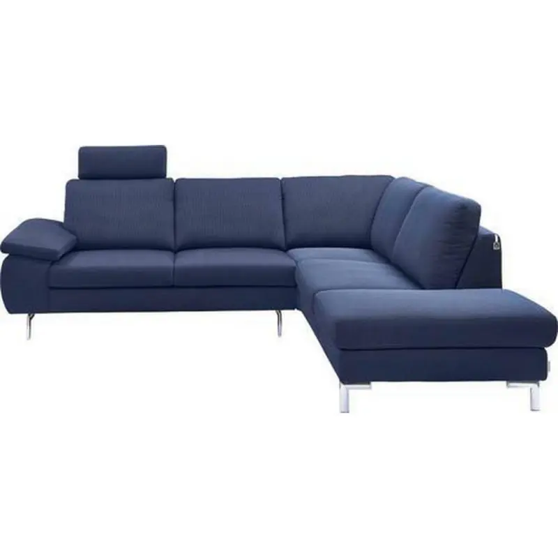 Ecksofa in Webstoff Blau