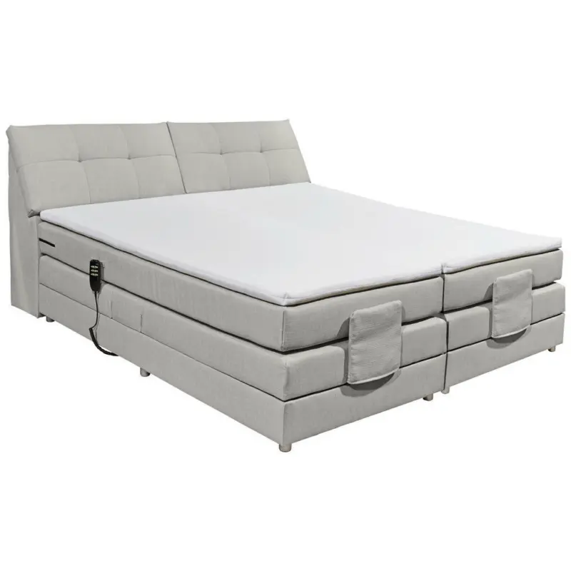 Boxspringbett 180/200 cm in Silberfarben