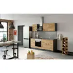 XXXLutz Lauterach - Ihr M&ouml;belhaus bei Bregenz K&uuml;chenleerblock 210 cm in Graphitfarben, Eichefarben