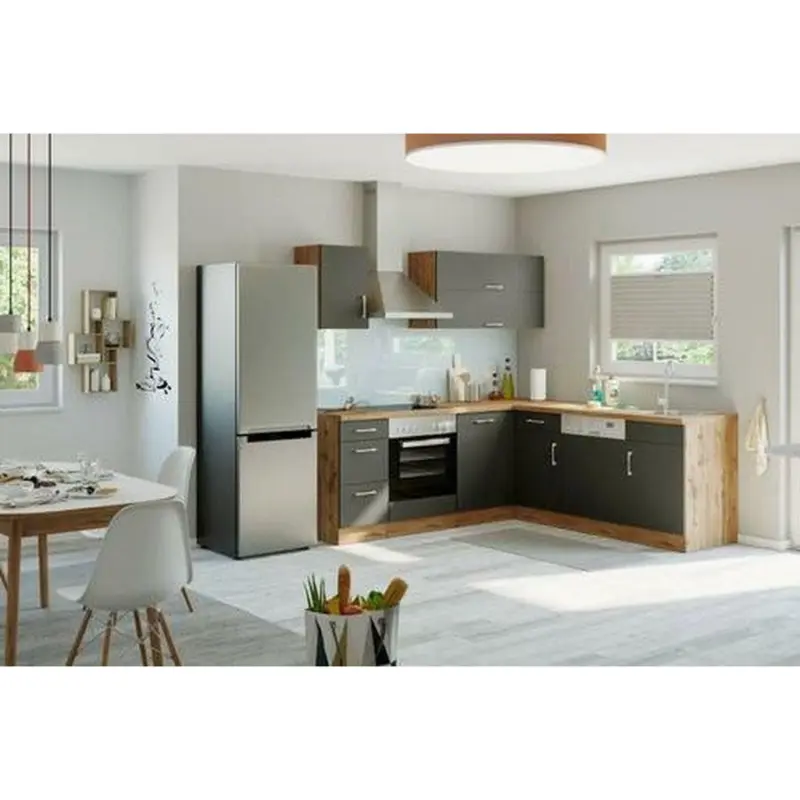 Eckküche 210/210 cm in Anthrazit