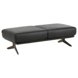 Hocker in Leder Schwarz