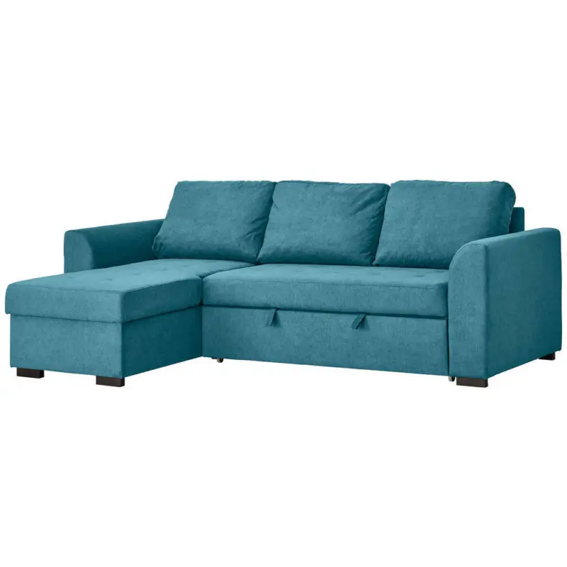 Ecksofa in Webstoff Petrol