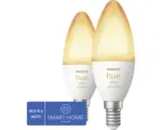 Hornbach Philips hue Kerzenlampe White Ambiance dimmbar weiß E14 2x 5,2W 2x 320 lm warmweiß- tageslichtweiß 2 Stk - Kompatibel mit SMART HOME by hornbach