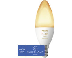 Philips hue Kerzenlampe White Ambiance dimmbar weiß E14 5,2W 320 lm warmweiß- tageslichtweiß 1 Stk - Kompatibel mit SMART HOME by hornbach