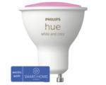 Hornbach Philips hue Reflektorlampe White & Color Ambiance dimmbar weiß GU10 4,3W 230 lm warmweiß- tageslichtweiß 1 Stk - Kompatibel mit SMART HOME by hornbach