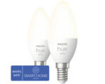Hornbach Philips hue Kerzenlampe White dimmbar weiß E14 2x 5,5W 2x 470 lm warmweiß- neutralweiß 2 Stk - Kompatibel mit SMART HOME by hornbach