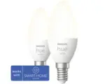 Hornbach Philips hue Kerzenlampe White dimmbar weiß E14 2x 5,5W 2x 470 lm warmweiß- neutralweiß 2 Stk - Kompatibel mit SMART HOME by hornbach