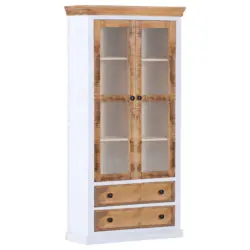 Vitrine in massiv Akazie Weiß