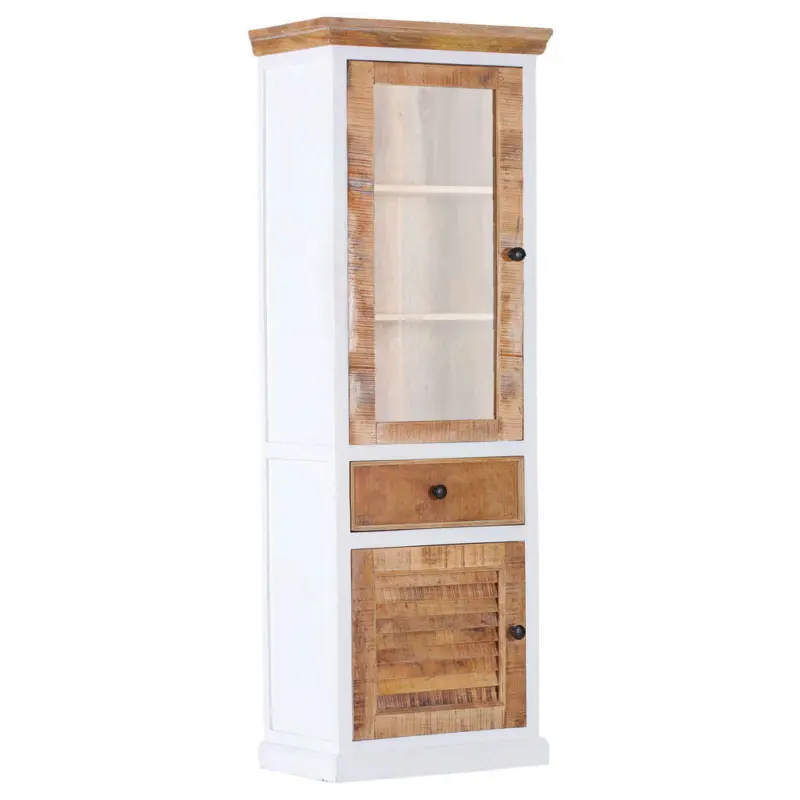 Vitrine in massiv Akazie Weiß