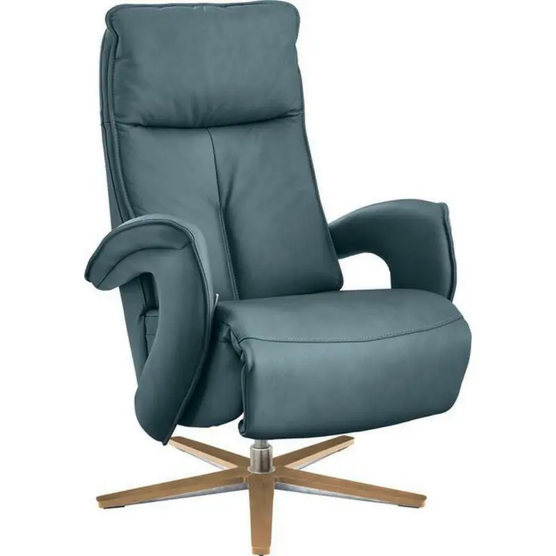 Relaxsessel in Leder Hellblau
