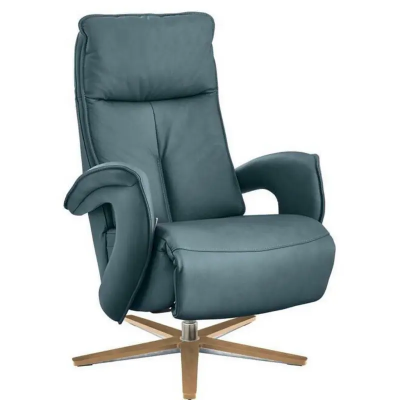 Relaxsessel in Leder Hellblau