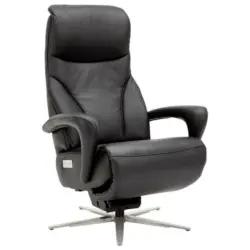 Relaxsessel in Leder Schwarz