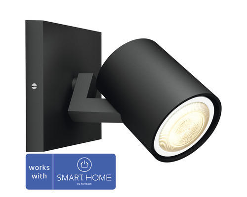 LED Spot HUE Philips Hue Runner LED wechselbar GU10 5 W Warmweiß Neutralweiß Tageslichtweiß 1-flammig IP 20 schwarz ()