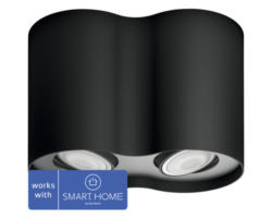 Philips hue Spot White Ambiance dimmbar 2x5W 2x350 lm warmweiß-tageslichtweiß HxBxT 109x305x89 mm Pillar schwarz inkl Dimmschalter - Kompatibel mit SMART HOME by hornbach