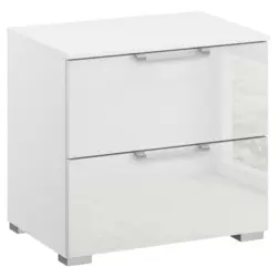 Nachtk&auml;stchen in Klar, Wei&szlig;